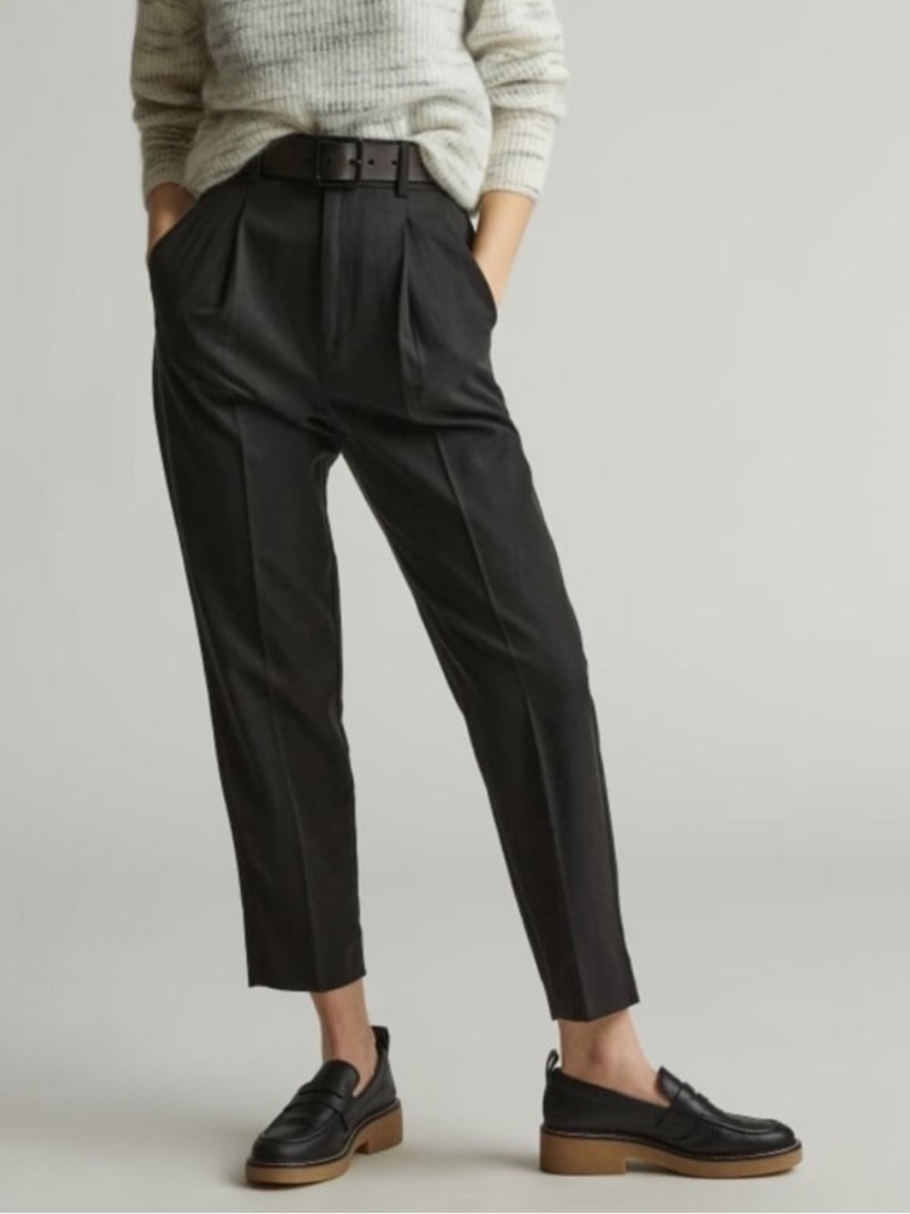 Everlane Draper Tapered Pant Buttersmooth The Tencil Way-High Taper Pants Black